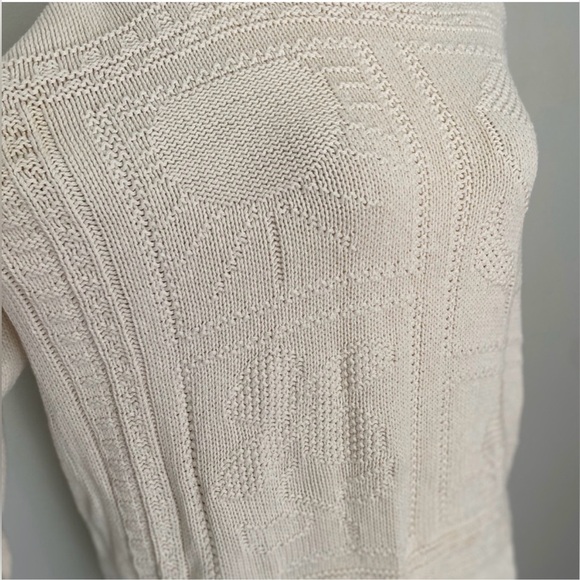 Vintage Cottagecore White Knit Street Sweater - Picture 5 of 7